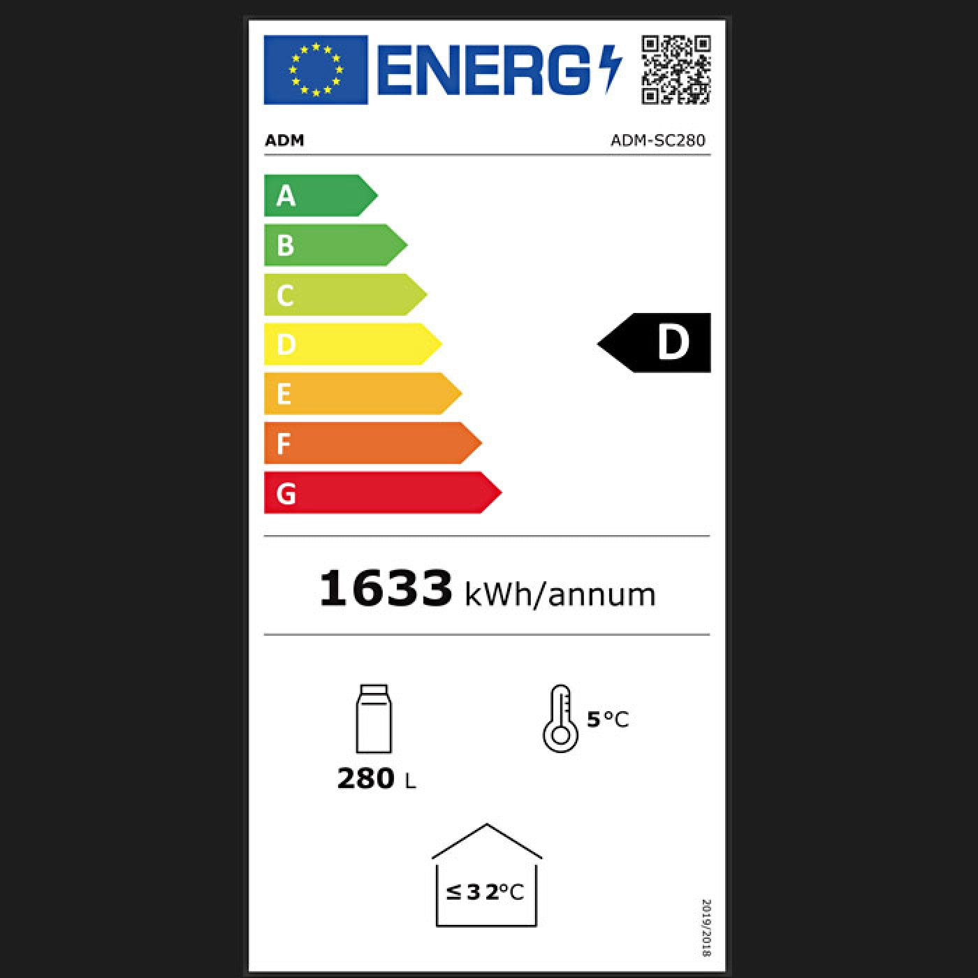Réfrigérateur à boissons 280 L 1 porte | Mi Gastro