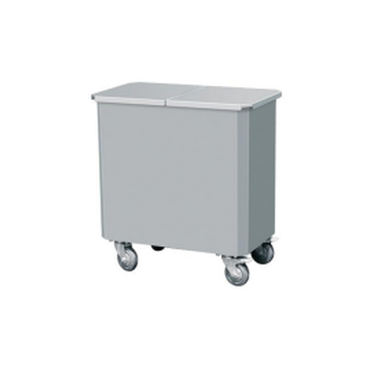 RVS Afvalbak op Wielen 700 x 400 x 770 mm