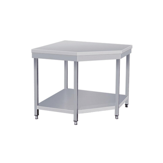 RVS Hoekwerktafel 1000 x 1000 x 700 x 700 mm met Onderblad